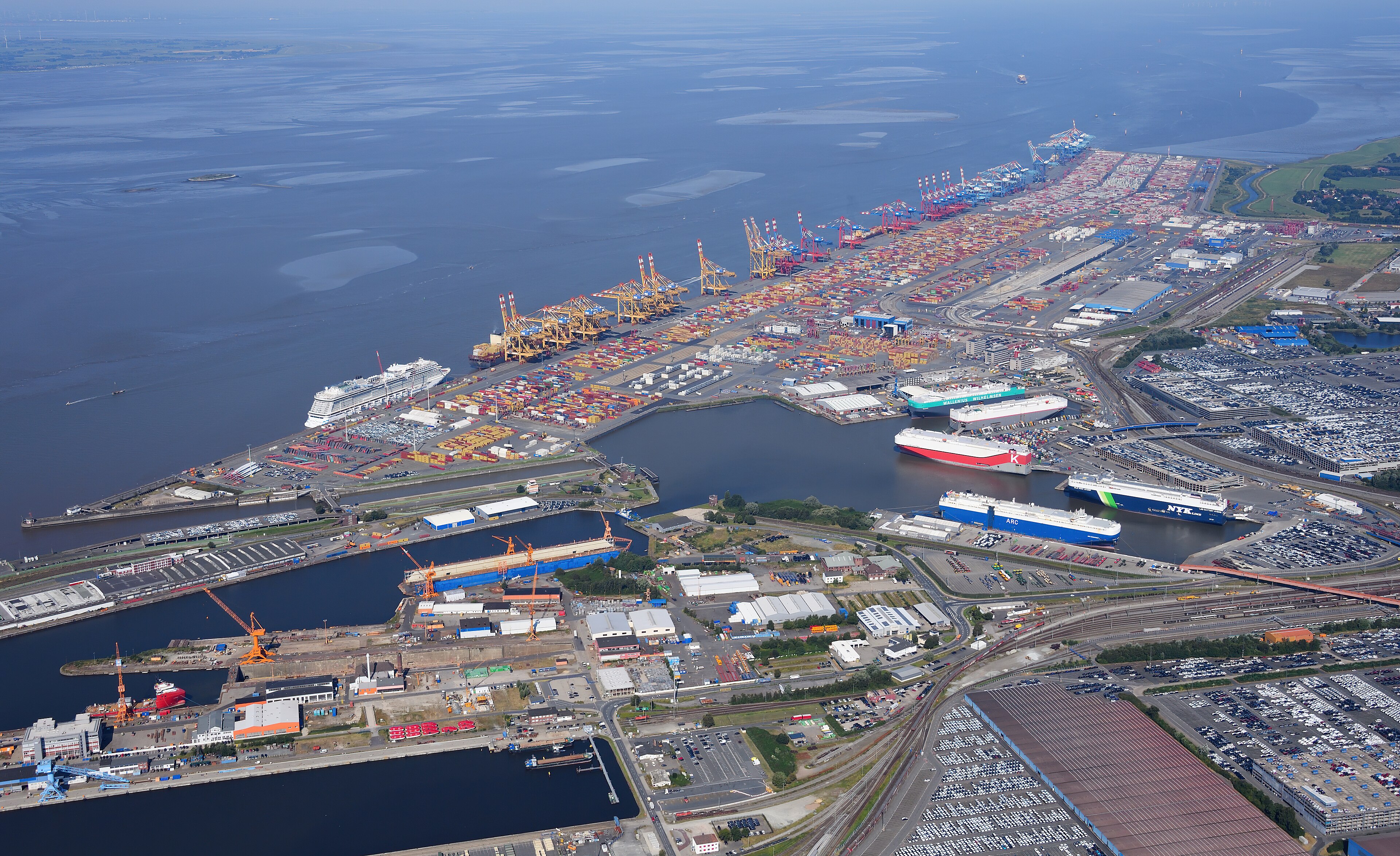 Container terminal aerial view